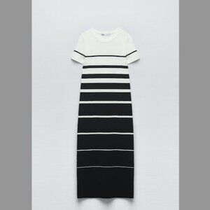 Zara Striped Knit Midi Dress